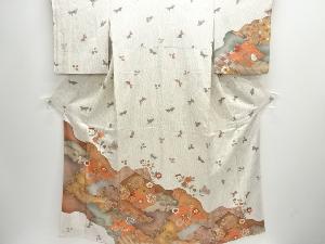 草花に蝶模様訪問着